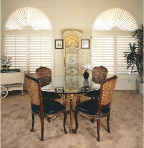 Arched windows, perfectly framed! Custom shutters for unique San Diego architecture.